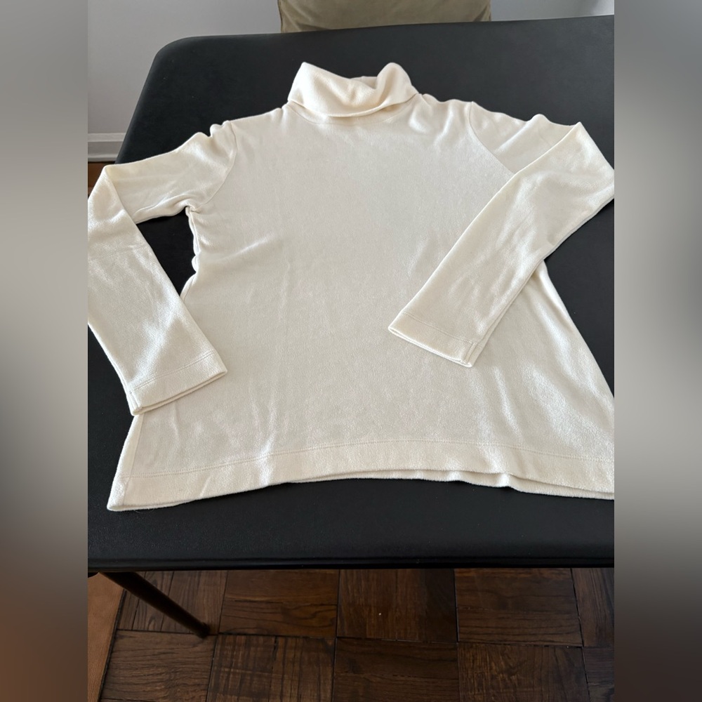 Uniqlo Cream Cowl Neck Sweater Textured Knit